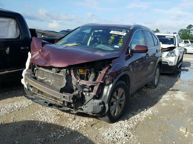 5J6RM3H75EL008609 - 2014 HONDA CR-V EXL BURGUNDY photo 2