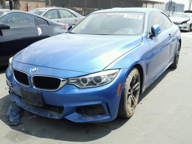 WBA3N7C59EF719604 - 2014 BMW 428 I BLUE photo 2