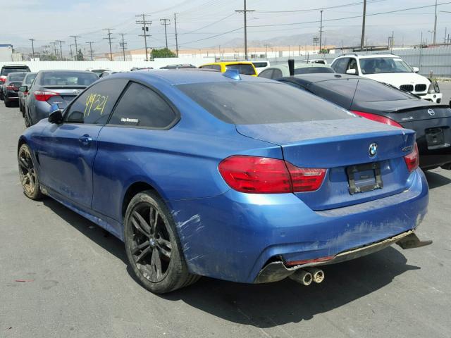 WBA3N7C59EF719604 - 2014 BMW 428 I BLUE photo 3