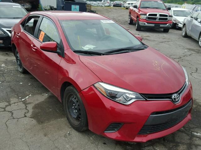 2T1BURHE2FC375226 - 2015 TOYOTA COROLLA L RED photo 1