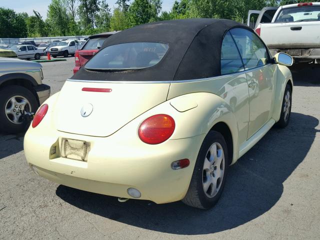 3VWCK21Y13M315606 - 2003 VOLKSWAGEN NEW BEETLE 黄色 照片 4