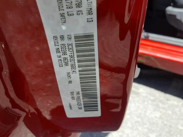 3C3CFFBR3DT668141 - 2013 FIAT 500 SPORT RED photo 10