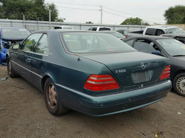 WDBGA76G2VA364641 - 1997 MERCEDES-BENZ S 600 GREEN photo 3