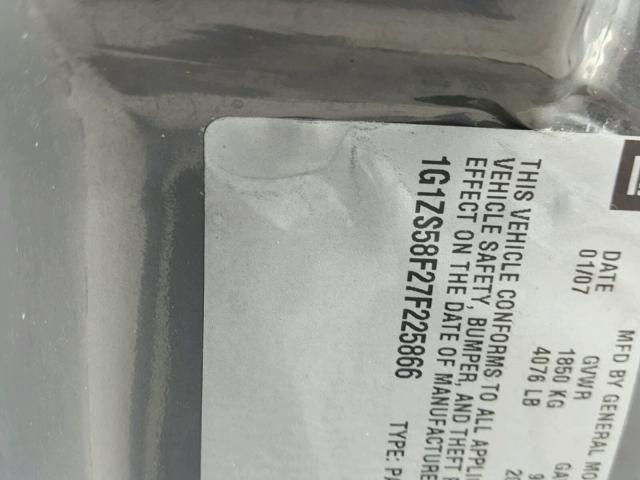 1G1ZS58F27F225866 - 2007 CHEVROLET MALIBU LS GRAY photo 10