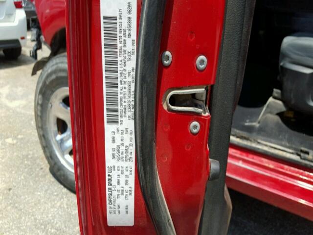 1C6RR7FT0DS683651 - 2013 RAM 1500 ST RED photo 10