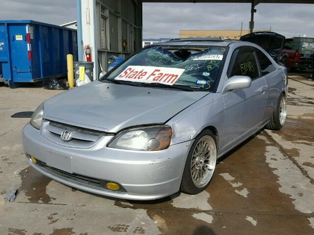 1HGEM21992L076631 - 2002 HONDA CIVIC EX ვერცხლისფერი ფოტო 2