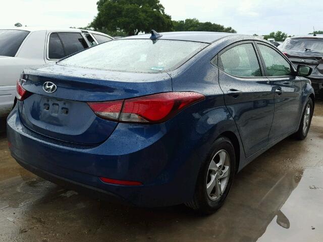 KMHDH4AE5EU157322 - 2014 HYUNDAI ELANTRA SE BLUE photo 4