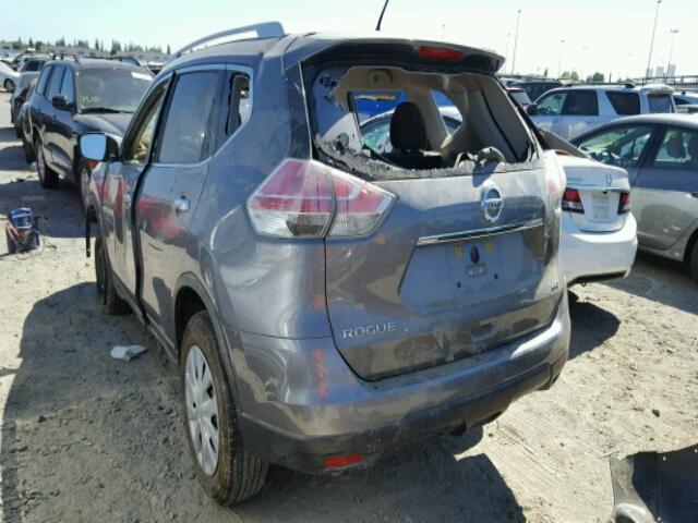 KNMAT2MV3GP667384 - 2016 NISSAN ROGUE S GRAY photo 3