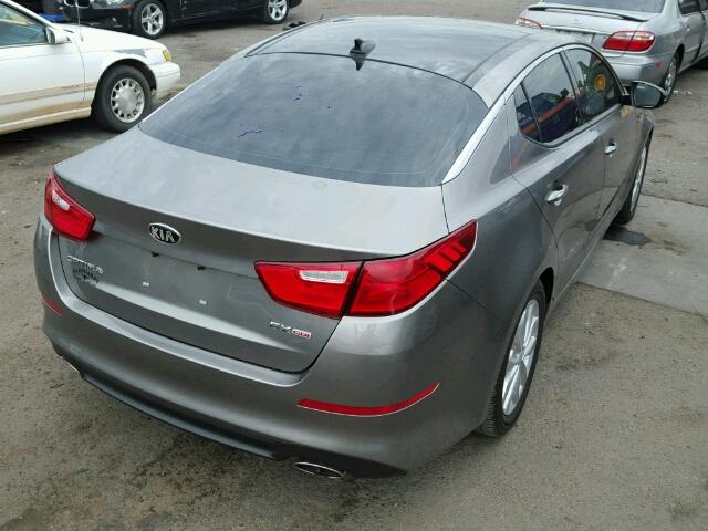 5XXGN4A74EG338137 - 2014 KIA OPTIMA EX GRAY photo 4