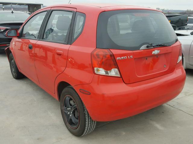 KL1TD66666B626835 - 2006 CHEVROLET AVEO BASE Қызыл фото 3