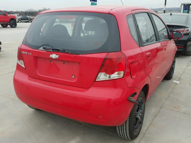 KL1TD66666B626835 - 2006 CHEVROLET AVEO BASE Қызыл фото 4