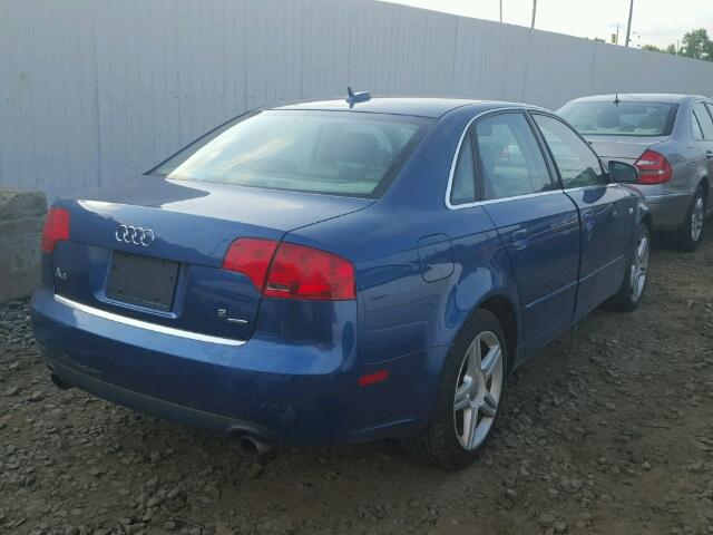 WAUDF78E86A063906 - 2006 AUDI A4 2.0T QU BLUE photo 4