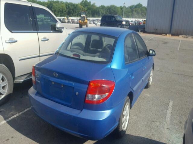 KNADC125136238915 - 2003 KIA RIO BLUE photo 4