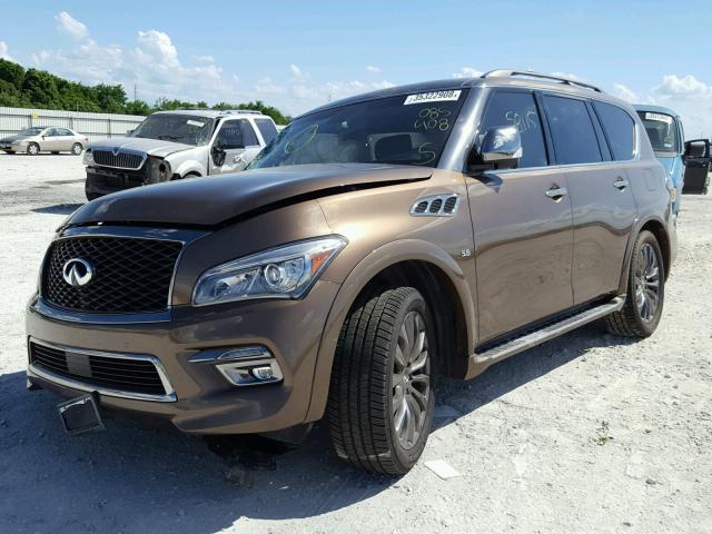 JN8AZ2NE0F9085408 - 2015 INFINITI QX80 BROWN photo 2