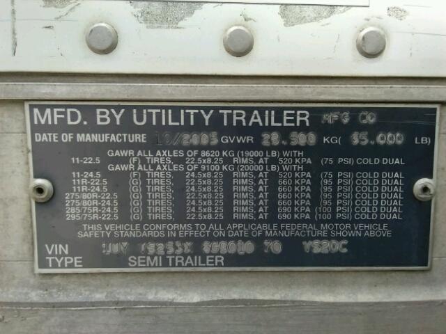1UYVS253X6G901070 - 2006 UTILITY TRAILER WHITE photo 10