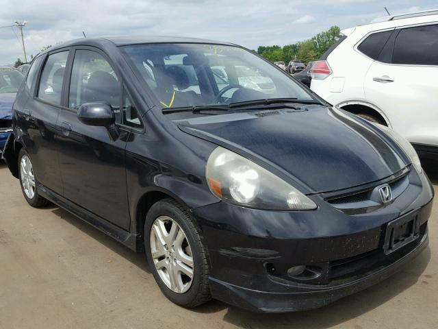 JHMGD38667S013569 - 2007 HONDA FIT S BLACK photo 1