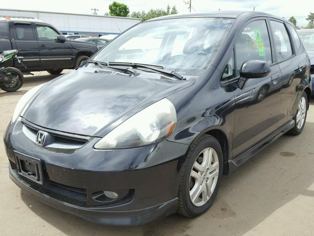 JHMGD38667S013569 - 2007 HONDA FIT S BLACK photo 2