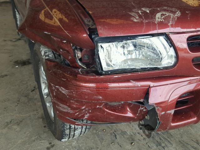 4S2DM58W024313920 - 2002 ISUZU RODEO S MAROON photo 9