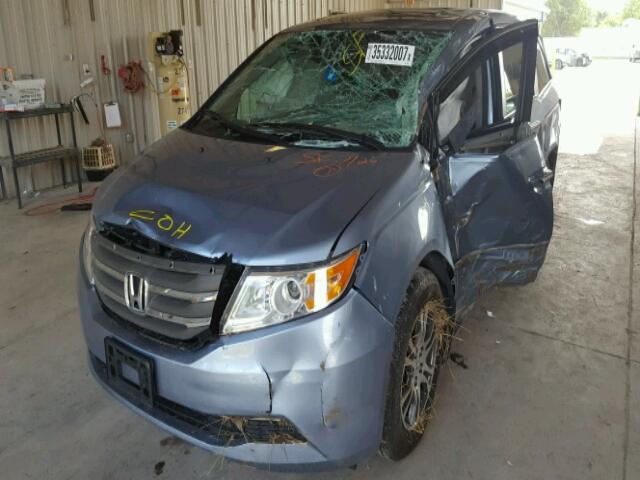 5FNRL5H62DB043881 - 2013 HONDA ODYSSEY EX BLUE photo 2