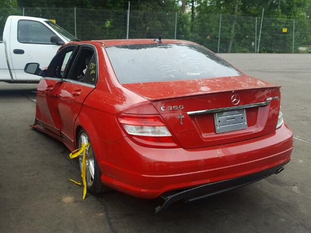 WDDGF56X08F175717 - 2008 MERCEDES-BENZ C 350 RED photo 3