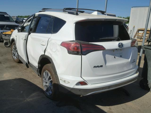 JTMRJREV6JD200579 - 2018 TOYOTA RAV4 HV LE WHITE photo 3