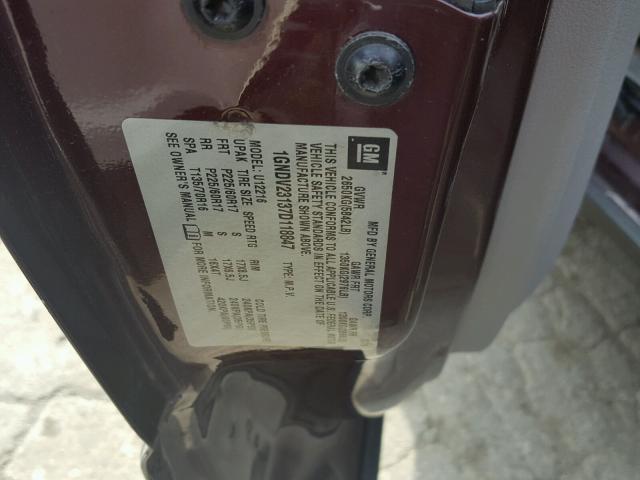 1GNDV23137D118847 - 2007 CHEVROLET UPLANDER L 勃艮第红 照片 10