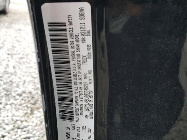 3D7ML49L09G545787 - 2009 DODGE RAM 3500 BLACK photo 10