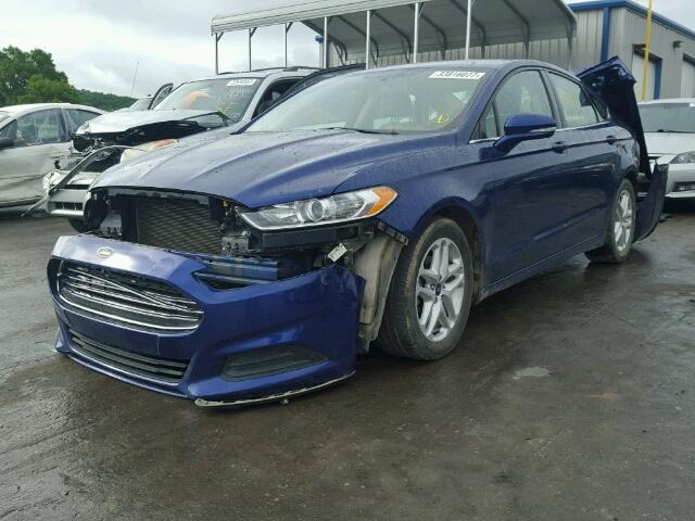 1FA6P0H77F5111962 - 2015 FORD FUSION SE BLUE photo 2