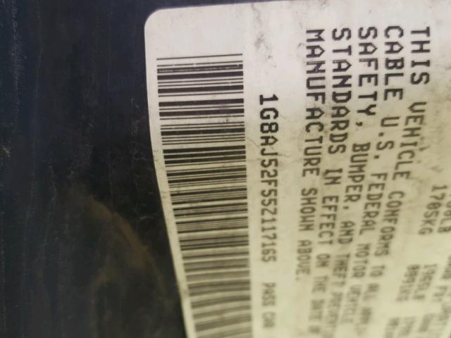 1G8AJ52F55Z117165 - 2005 SATURN ION LEVEL 栗色 照片 10