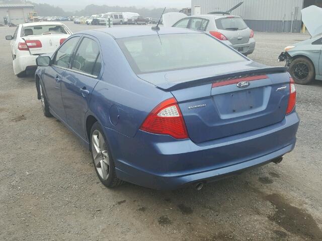 3FAHP0KC4AR175672 - 2010 FORD FUSION SPO BLUE photo 3