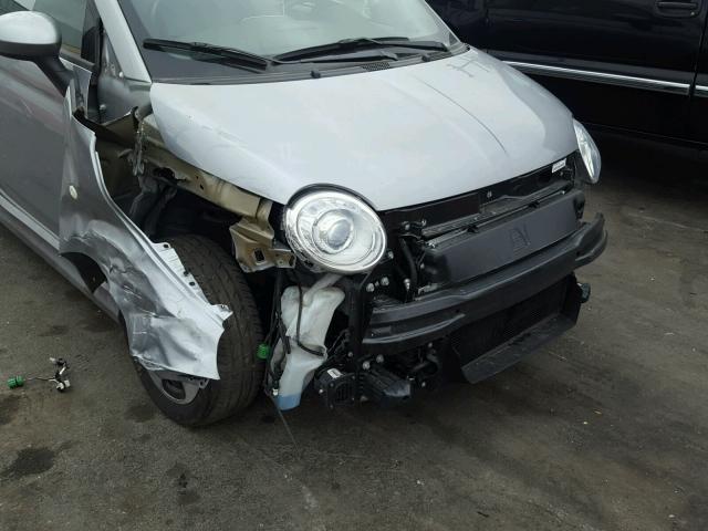 3C3CFFGE7HT550007 - 2017 FIAT 500 ELECTR SILVER photo 9