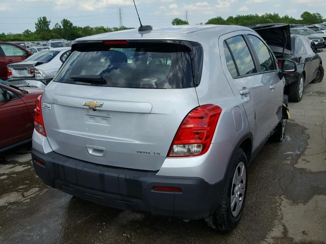 3GNCJKSBXGL237443 - 2016 CHEVROLET TRAX LS SILVER photo 4