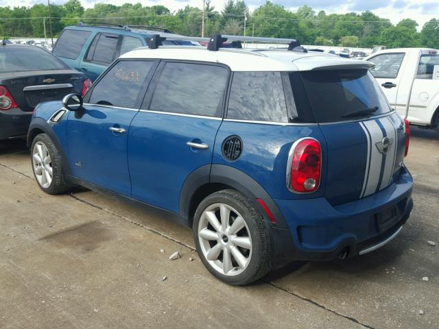 WMWZC5C50BWL54553 - 2011 MINI COOPER S C BLUE photo 3