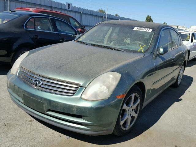 JNKCV51E03M021156 - 2003 INFINITI G35 GREEN photo 2