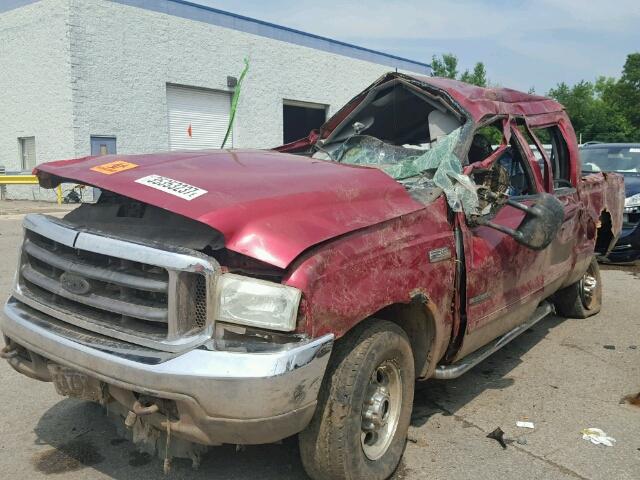 1FTSW31F22EC31368 - 2002 FORD F350 SUPER RED photo 2