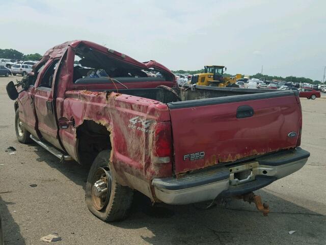 1FTSW31F22EC31368 - 2002 FORD F350 SUPER RED photo 3