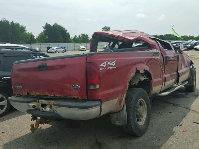 1FTSW31F22EC31368 - 2002 FORD F350 SUPER RED photo 4