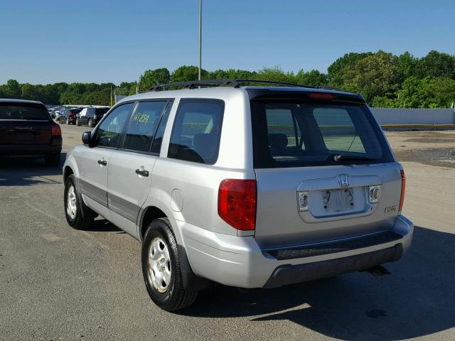 2HKYF18115H564903 - 2005 HONDA PILOT LX GRAY photo 3