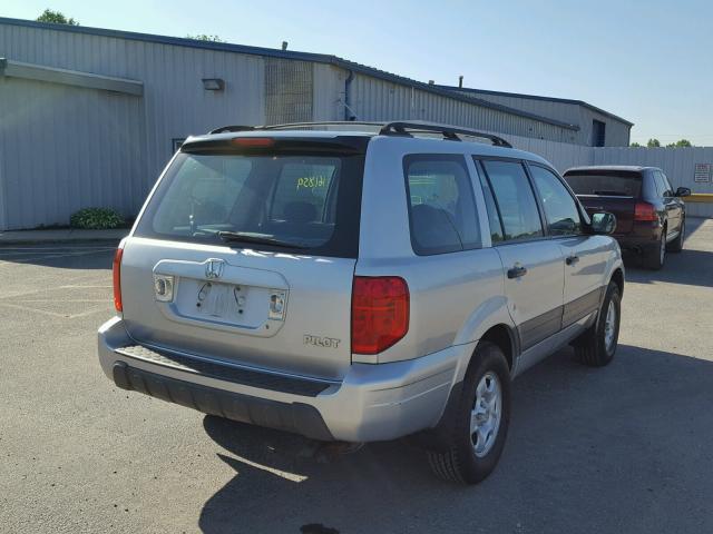 2HKYF18115H564903 - 2005 HONDA PILOT LX GRAY photo 4