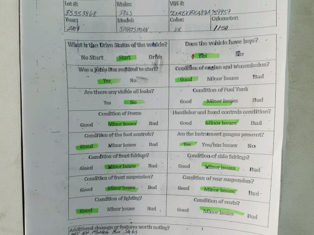 4XAZX8XA89A759459 - 2009 POLARIS SPORTSMAN CHARCOAL photo 20