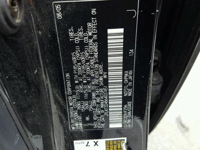 JTLKT324864037451 - 2006 TOYOTA SCION XB შავი ფოტო 10