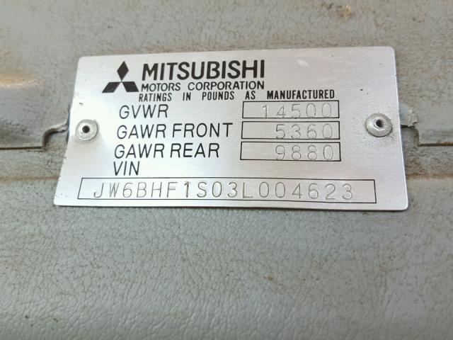 JW6BHF1S03L004623 - 2003 MITSUBISHI FUSO TRUCK OF FE 640 WHITE photo 10