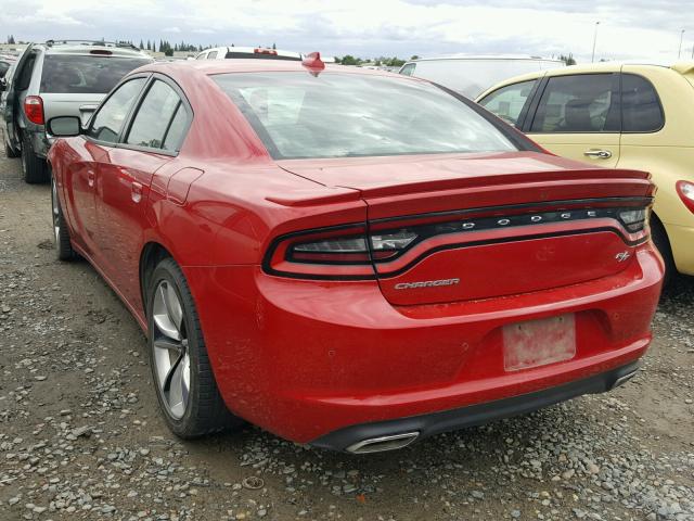 2C3CDXCT9FH765376 - 2015 DODGE CHARGER R/ RED photo 3
