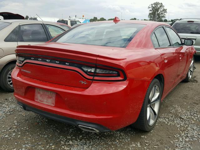 2C3CDXCT9FH765376 - 2015 DODGE CHARGER R/ RED photo 4