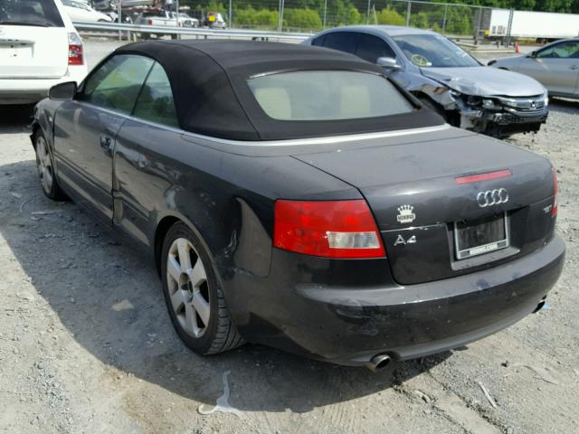 WAUAC48H26K009466 - 2006 AUDI A4 1.8 CAB BLACK photo 3