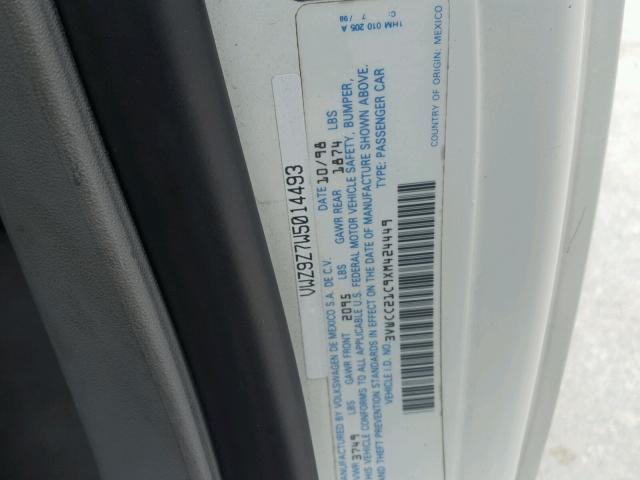 3VWCC21C9XM424449 - 1999 VOLKSWAGEN NEW BEETLE 白色 照片 10