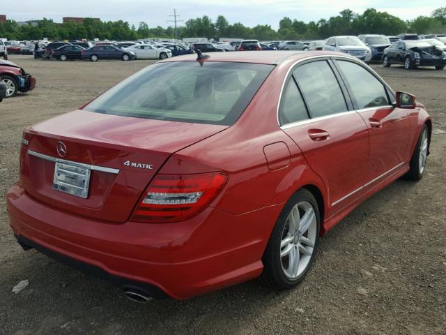 WDDGF8AB0EA960163 - 2014 MERCEDES-BENZ C 300 4MAT RED photo 4