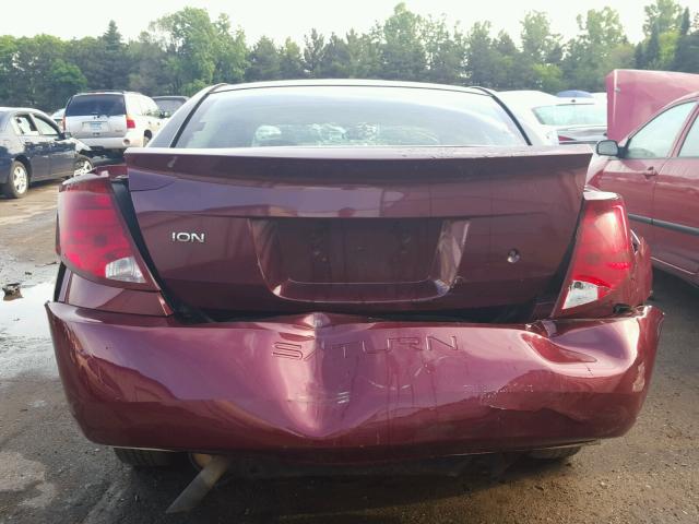 1G8AJ52F93Z107204 - 2003 SATURN ION LEVEL BURGUNDY photo 9