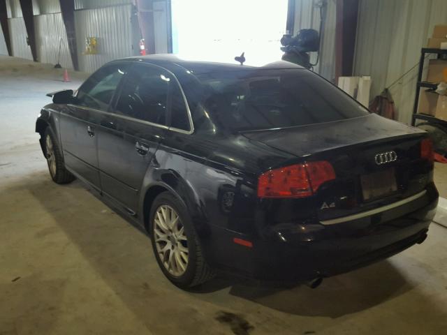 WAUAF78E58A131746 - 2008 AUDI A4 2.0T BLACK photo 3