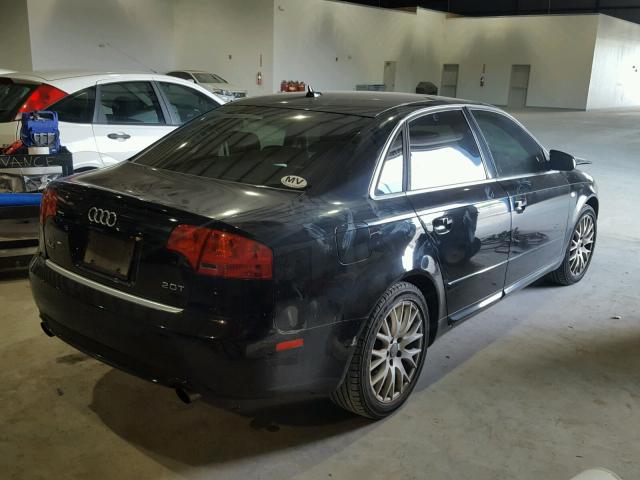 WAUAF78E58A131746 - 2008 AUDI A4 2.0T BLACK photo 4